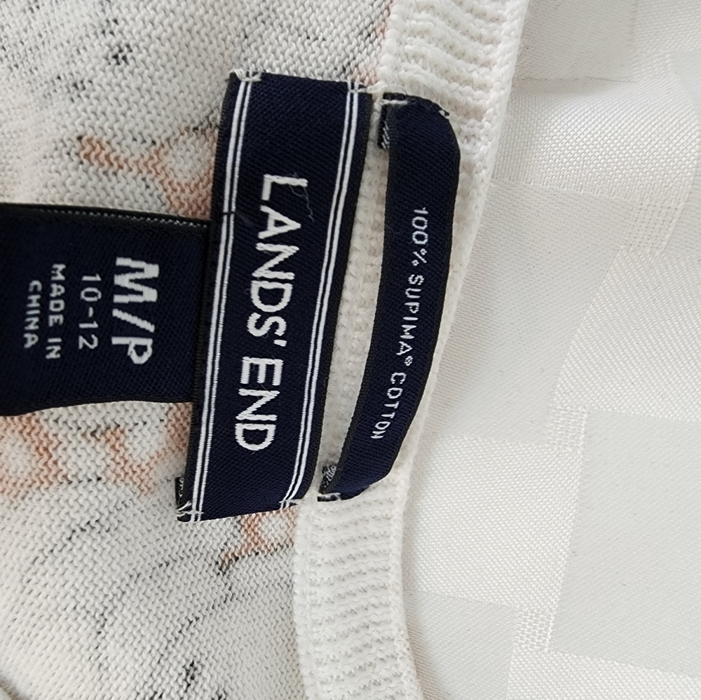 Land's End !00% Supima Cotton Floral Print Women's Cardigan Sweater Size MP - Picture 5 of 5